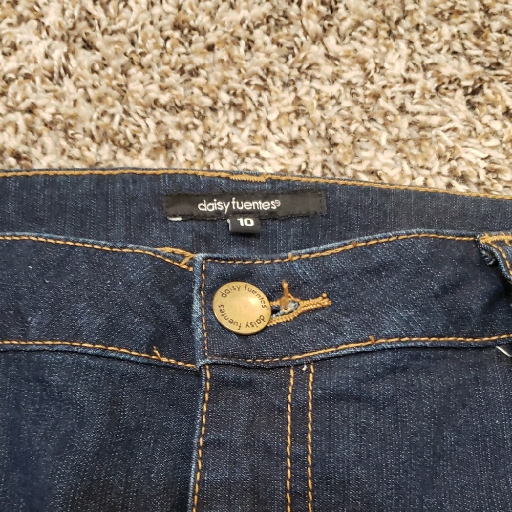 Daisy Fuentes Dark Blue Flare Jeans - Picture 2 of 10